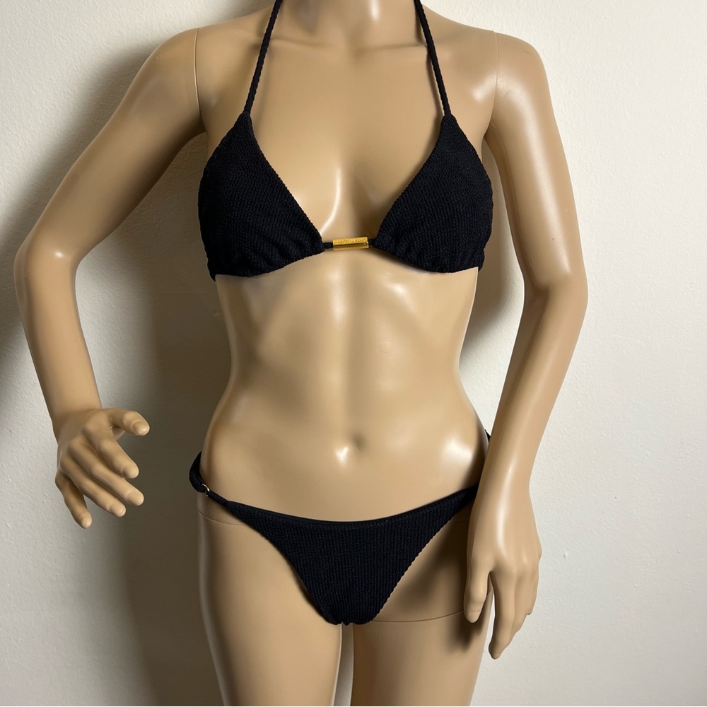 Brazilian Black Bikini Set acqua ricca